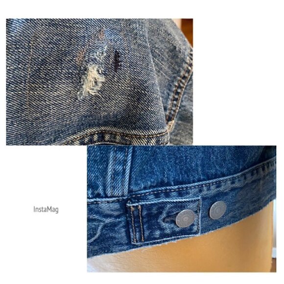 Polo Ralph Lauren Sportsman Distress Patch Trucker Jean Jacket Big 4X USA FLAG - Picture 3 of 15